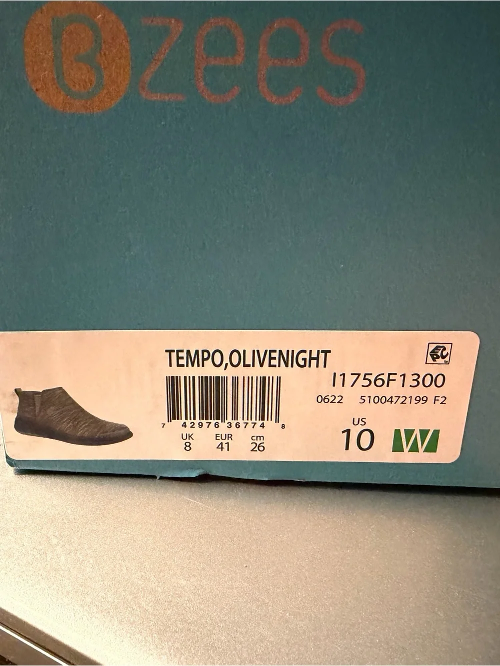 Bzees Tempo Slip On Ankle Boots in Olive Night NIB
